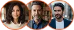 Avatars van tevreden DnPlatform gebruikers